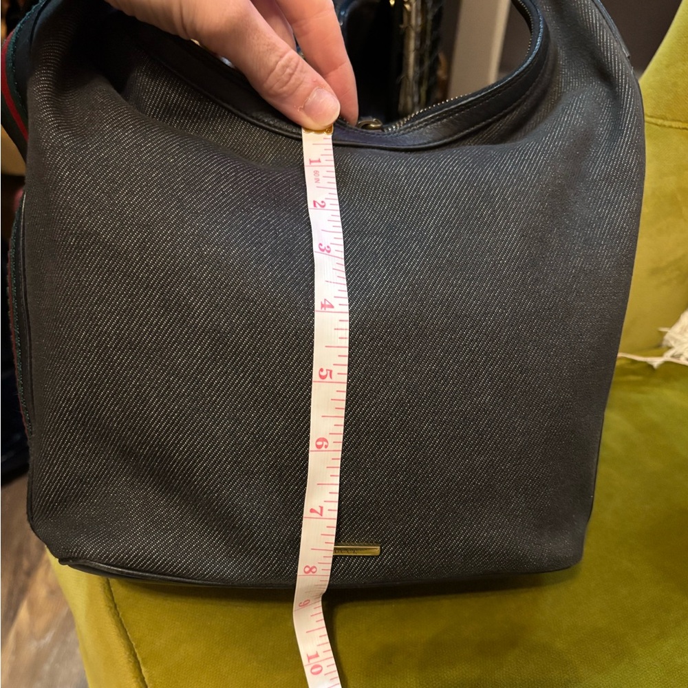 Gucci Black Denim Sherry Web Hobo Bag - Picture 9 of 12